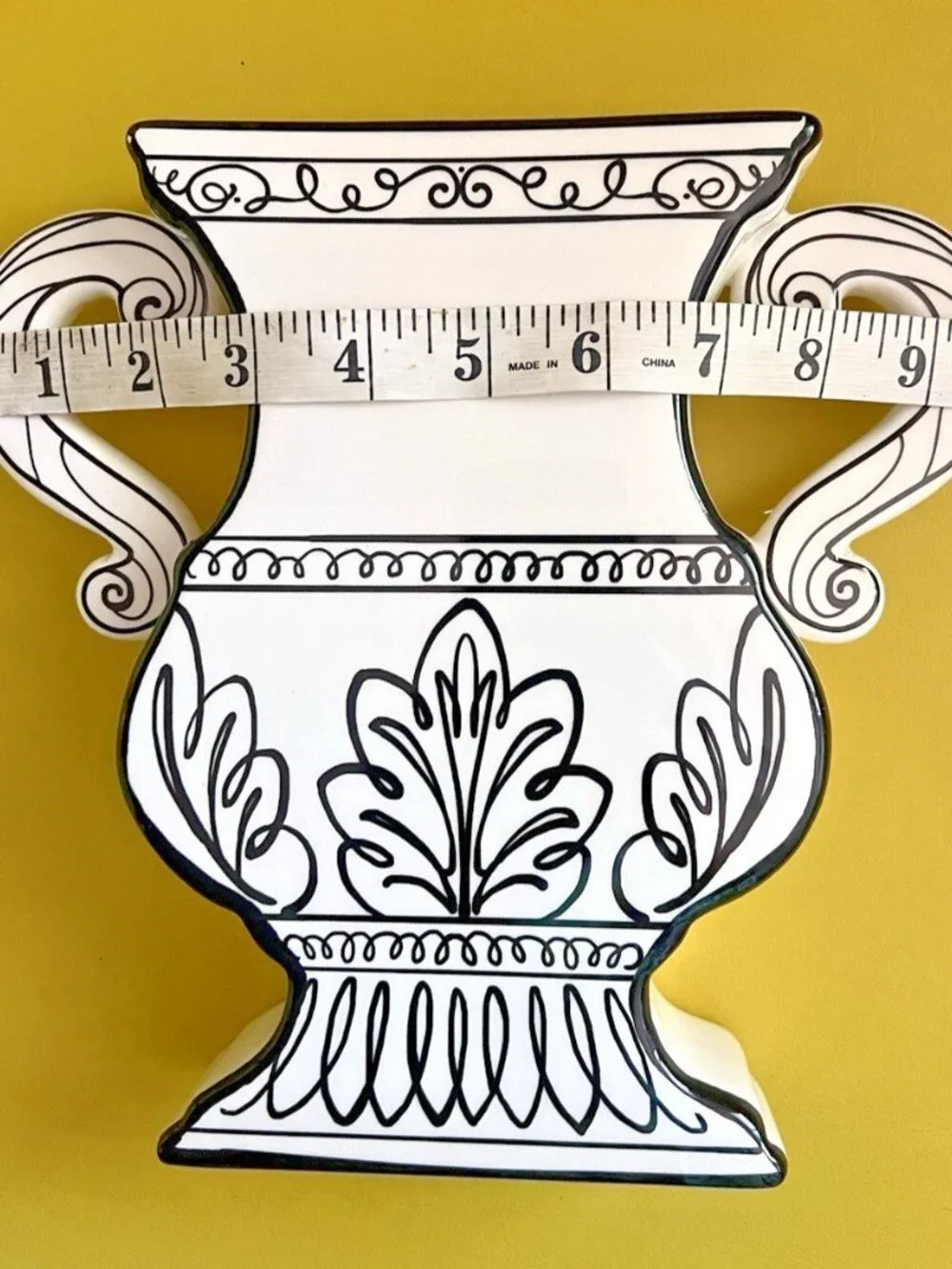 ART DECO Vase Black & White Classic KARE Design ARTSY Handpainted 9